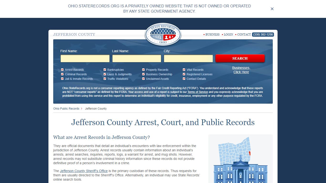 Jefferson County Arrest, Court, and Public Records